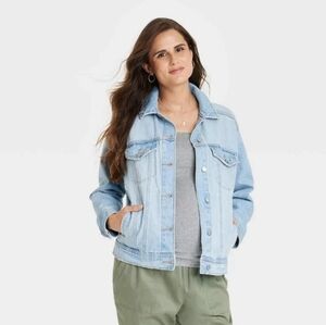 Isabel Maternity By Ingrid Women's Long Sleeve Maternity Denim Jacket